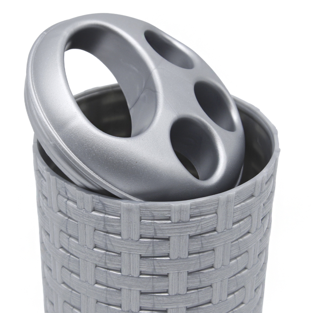 Portacepillos baño Rattan 300 ml Gris