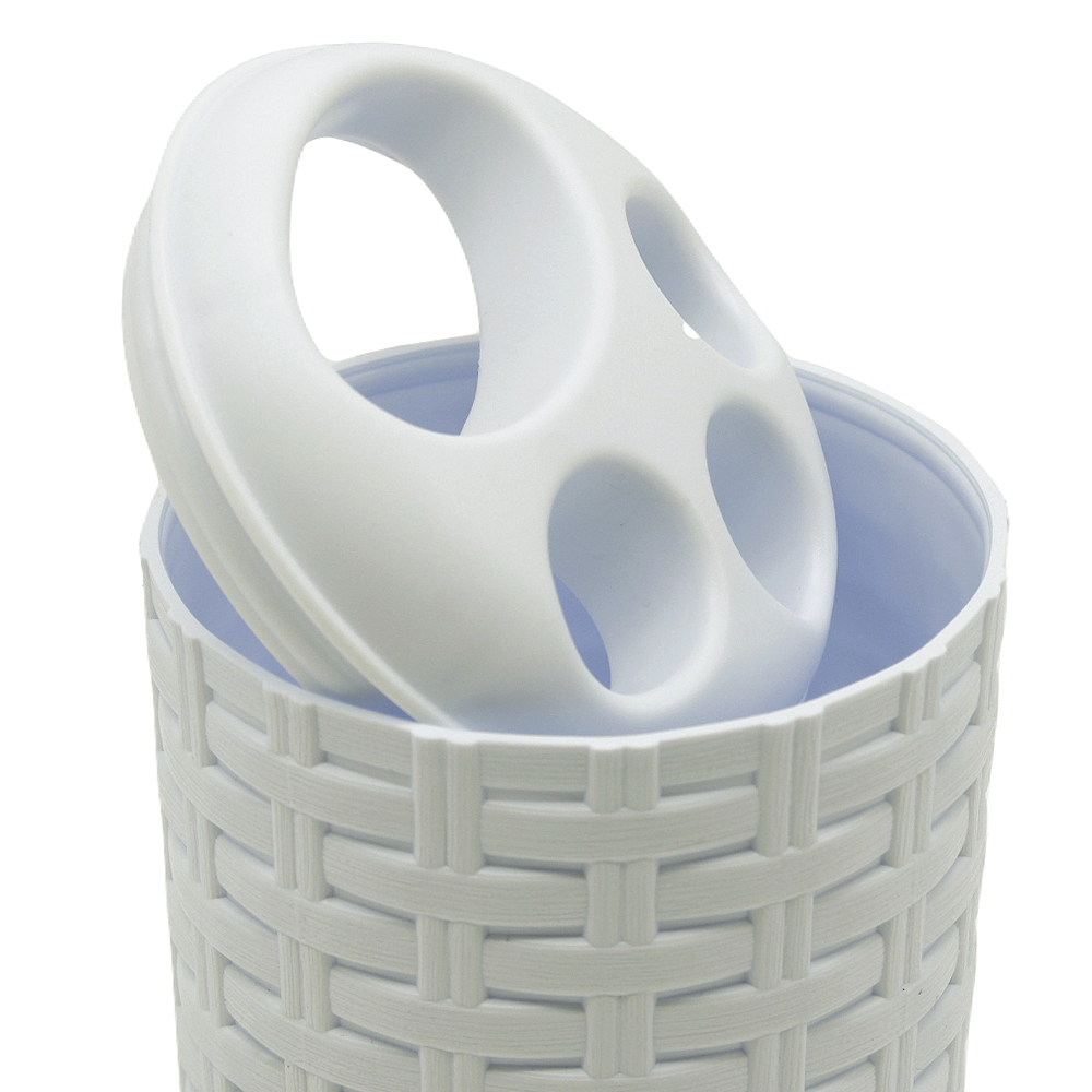 Portacepillos baño Rattan 300 ml Blanco
