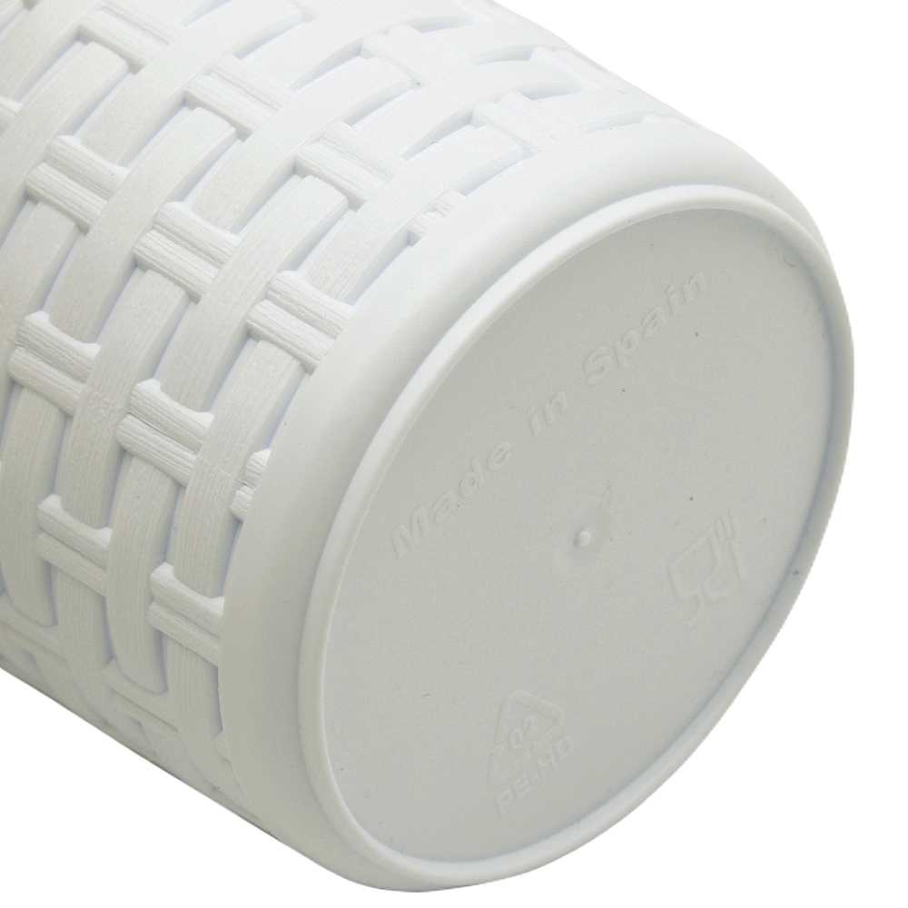 Portacepillos baño Rattan 300 ml Blanco