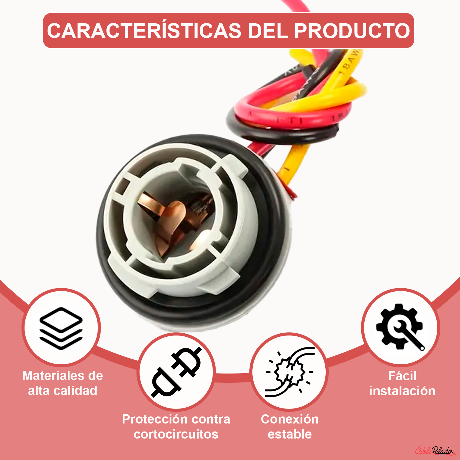 Portalámpara Bombillas P21 1157 5W Para Luz De Freno  Negro