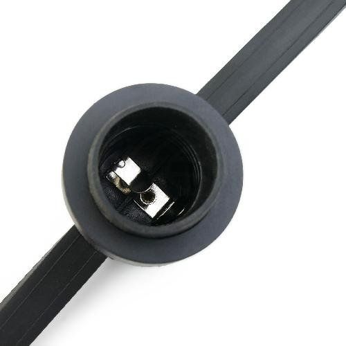 Portalampara E27 feria plano  Negro