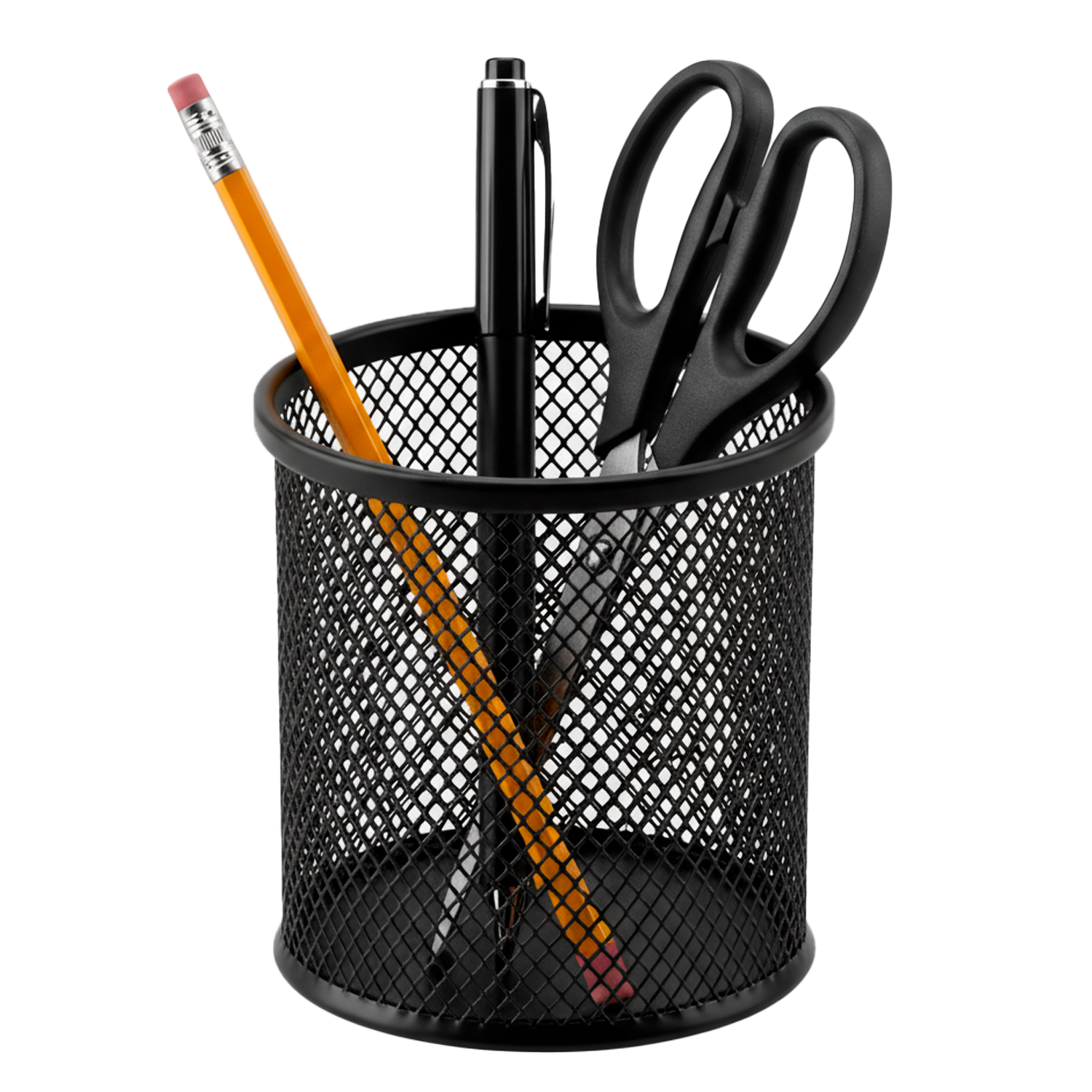 Portalapices redondo de metal  Negro