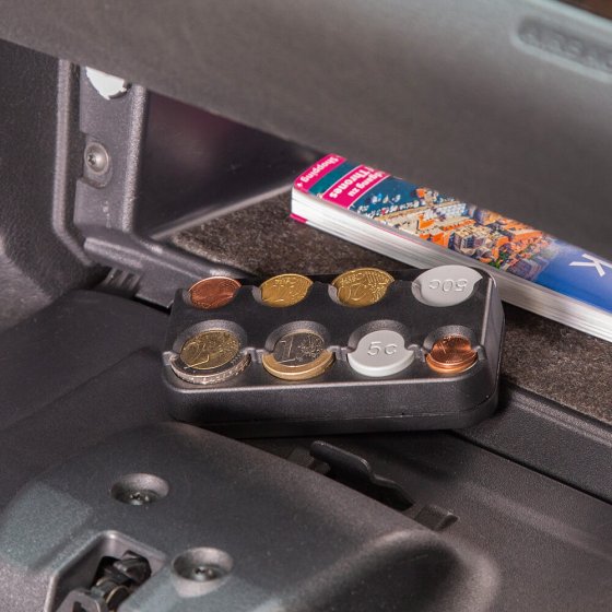 Portamonedas Compacto con clasificador de 8 monedas  Negro