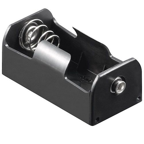 Portapilas para 1 pila FR14, HR14, LR14  Negro
