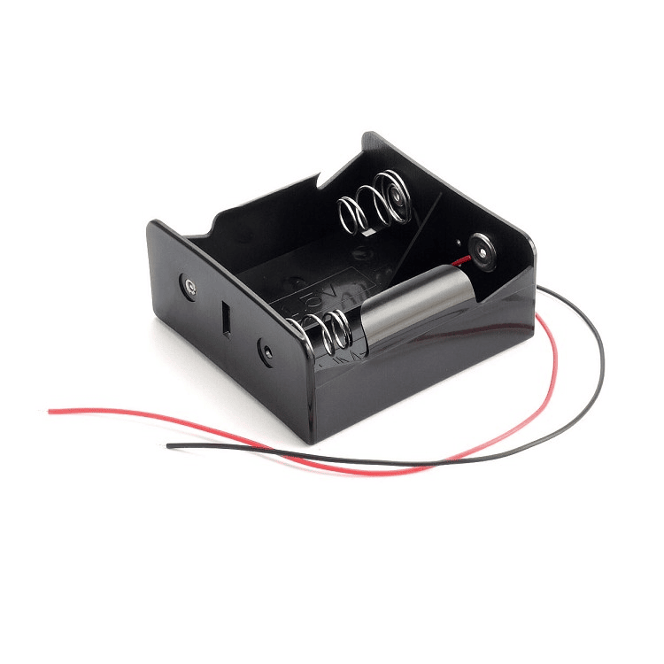Portapilas para 2 pilas C LR14 R14 de 1.5V  Negro