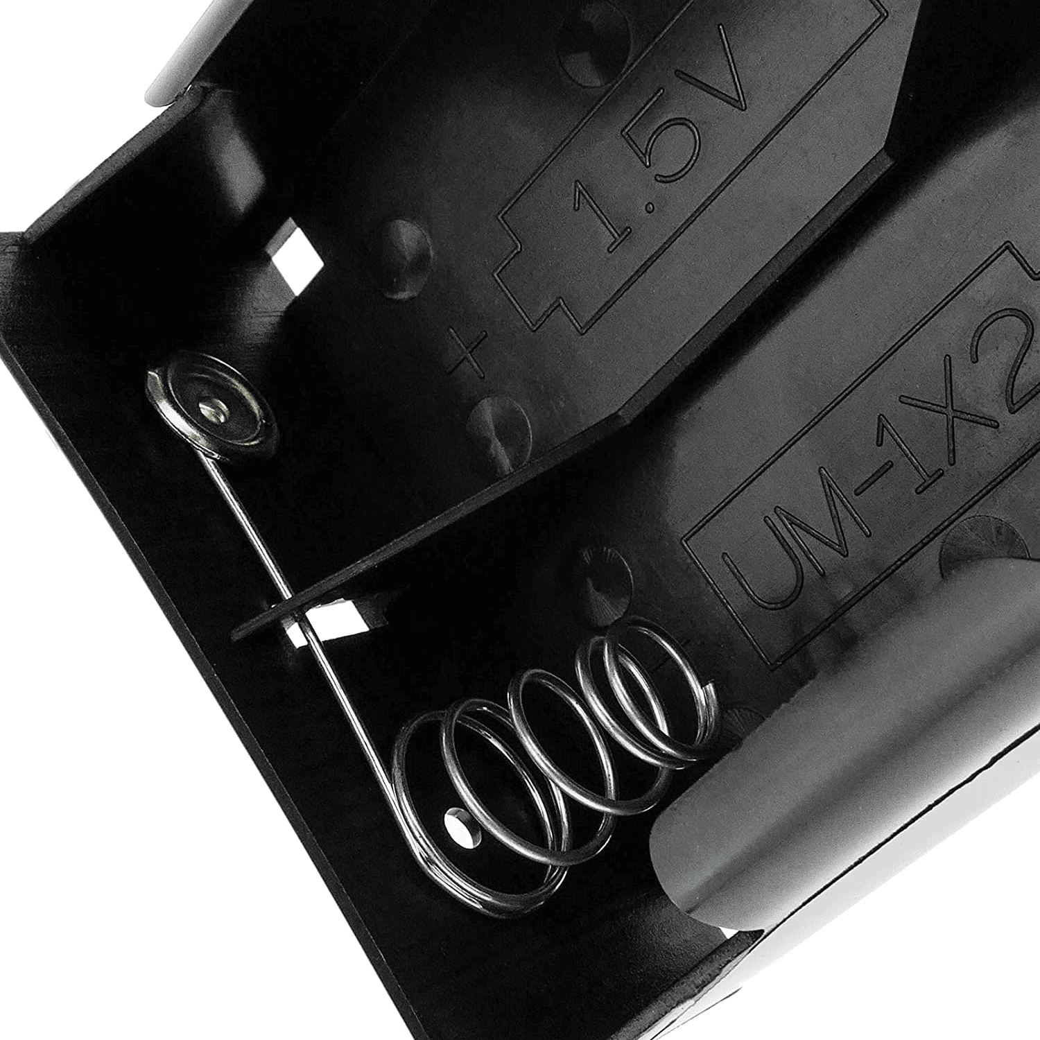 Portapilas para 2 pilas C LR14 R14 de 1.5V  Negro