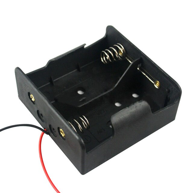 Portapilas para 2 pilas D LR20 R20  Negro