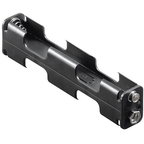 Portapilas para 4 pilas FR6, HR6, LR6  Negro