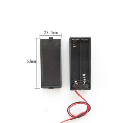 Portapilas para 2 pilas LR3 AAA con interruptor  Negro