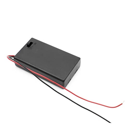 Portapilas para 3 pilas LR6 AA con interruptor  Negro