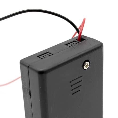 Portapilas para 3 pilas LR6 AA con interruptor  Negro