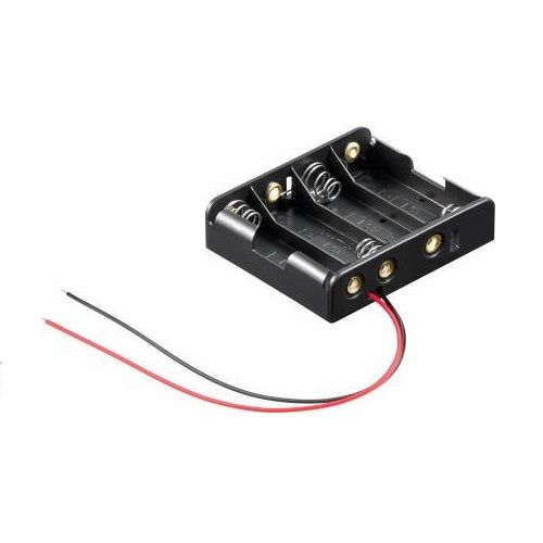 Portapilas para 4 pilas LR6 AA plano  Negro