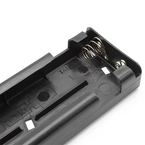 Portapilas para 6 pilas FR14, HR14, LR14  Negro