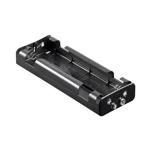 Portapilas para 6 pilas FR14, HR14, LR14  Negro