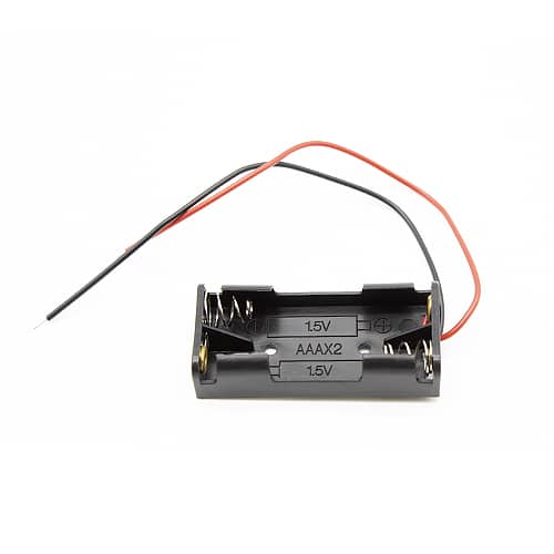 Portapilas plano para 2 pilas LR03 AAA  Negro