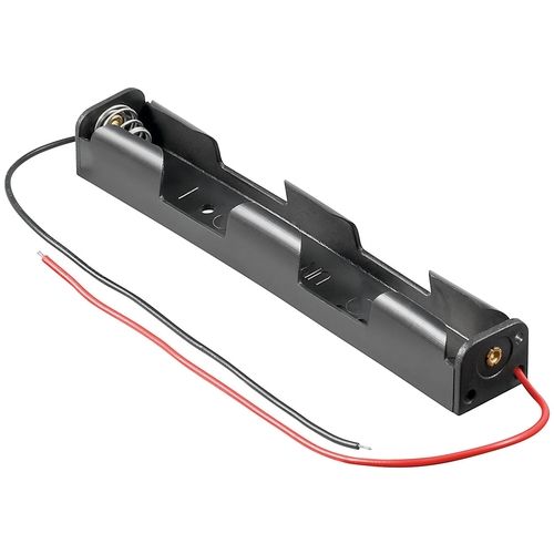 Portapilas plano para 2 pilas LR6 AA  Negro