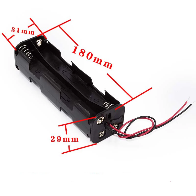 Portapilas plano para 8 pilas LR6 AA  Negro