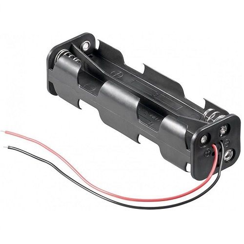 Portapilas plano para 8 pilas LR6 AA  Negro
