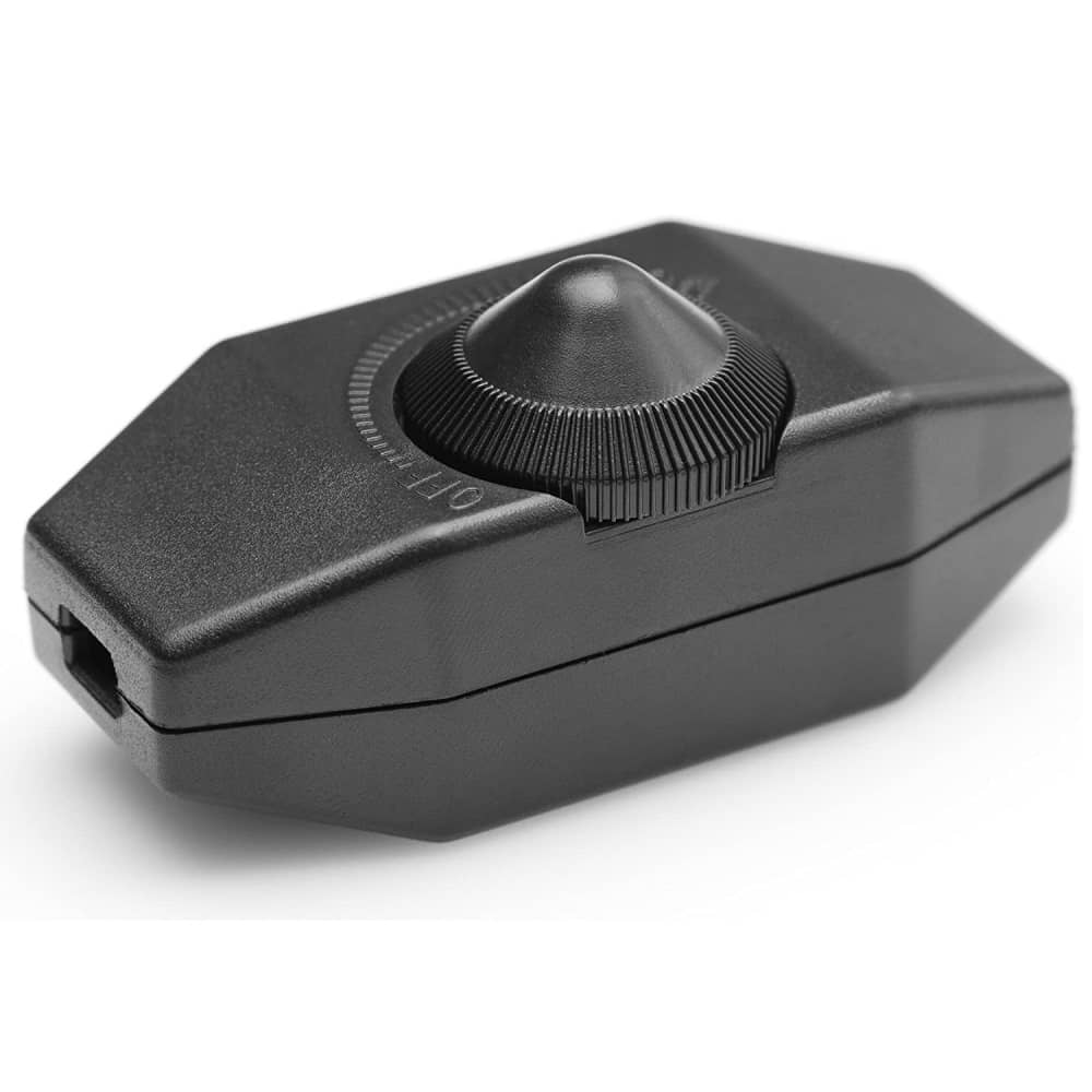 Potenciometro regulador de luz con Interruptor  Negro