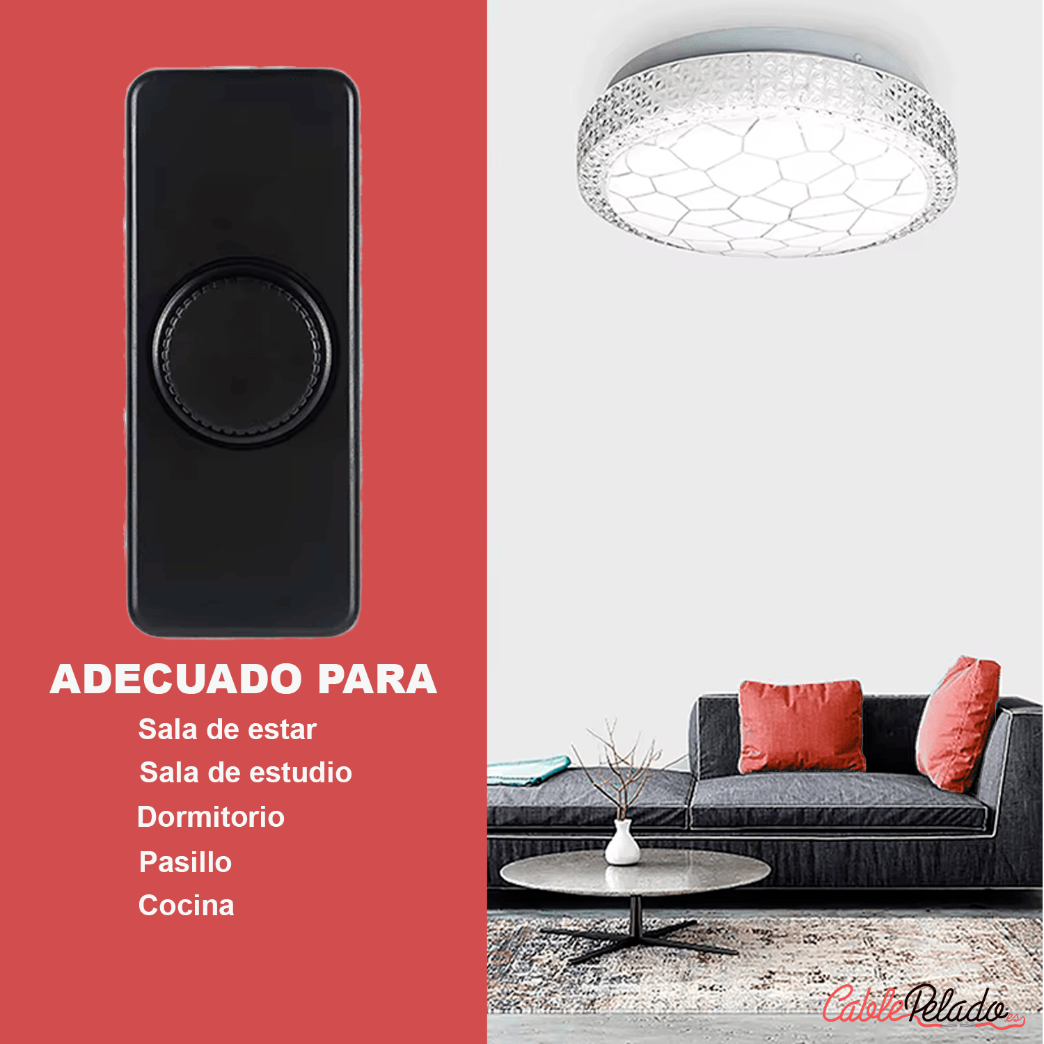 Potenciometro Regulador De Luz Negro DC 12V-24V  Negro