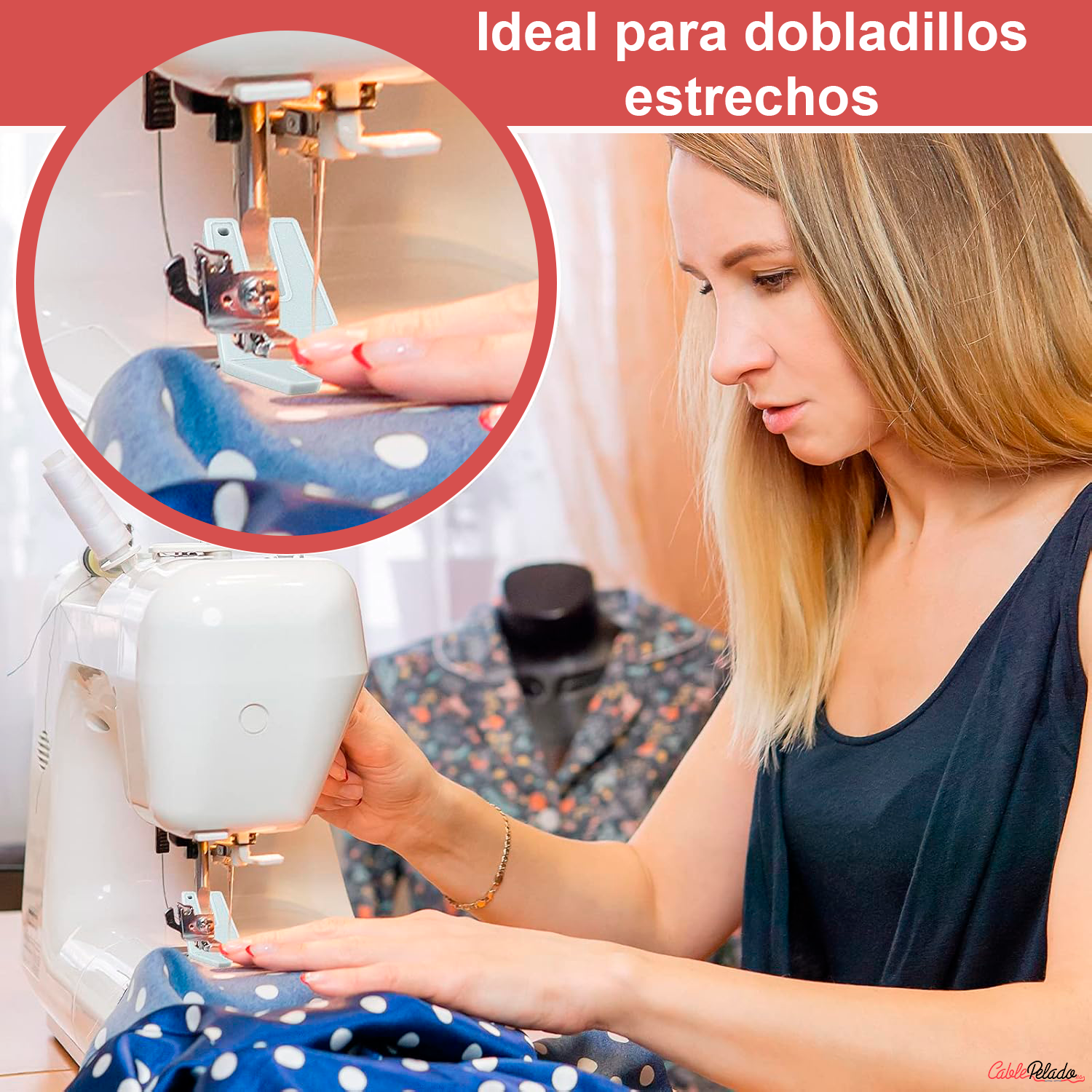 Prensatelas De Plástico Para Máquina De Coser Dobladillo (Pack 2 Unidades)
