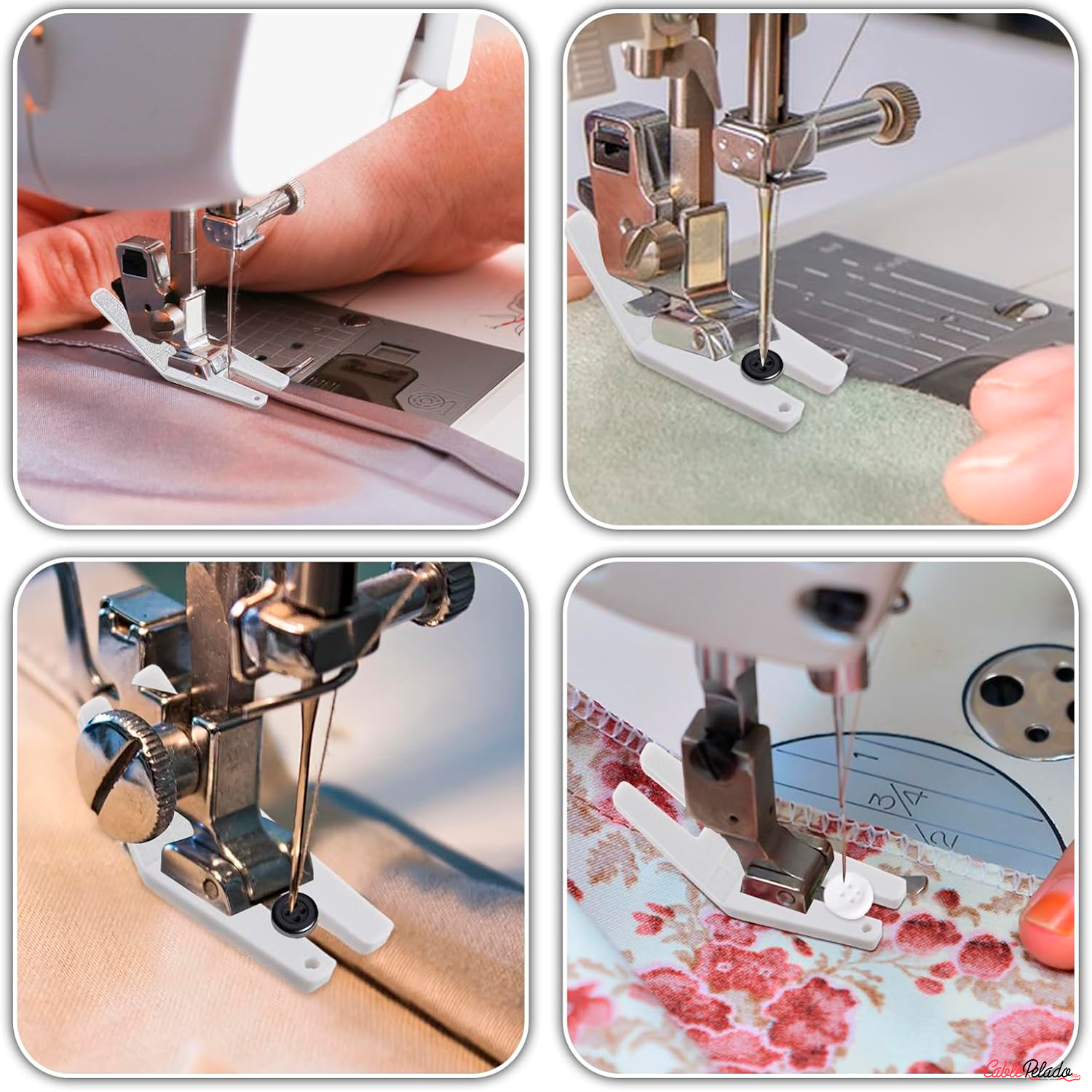 Prensatelas De Plástico Para Máquina De Coser Dobladillo (Pack 2 Unidades)