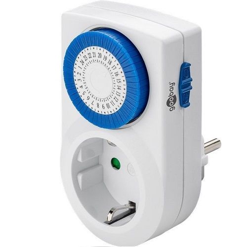 Temporizador programable analogico manual con enchufe  Blanco