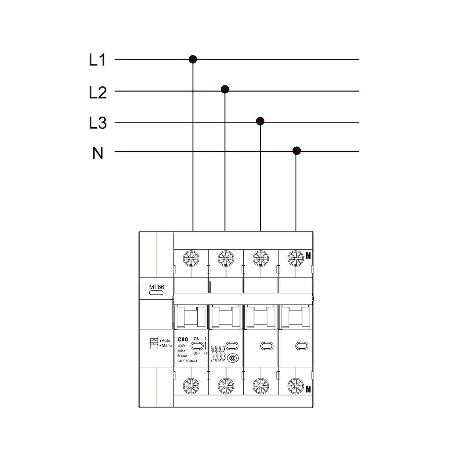 Protección combinada IGA + permanente con reconexión 4P   32 A