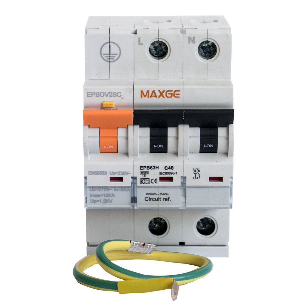 Protector combinado sobretensiones permanentes transitorias  Blanco 25 A