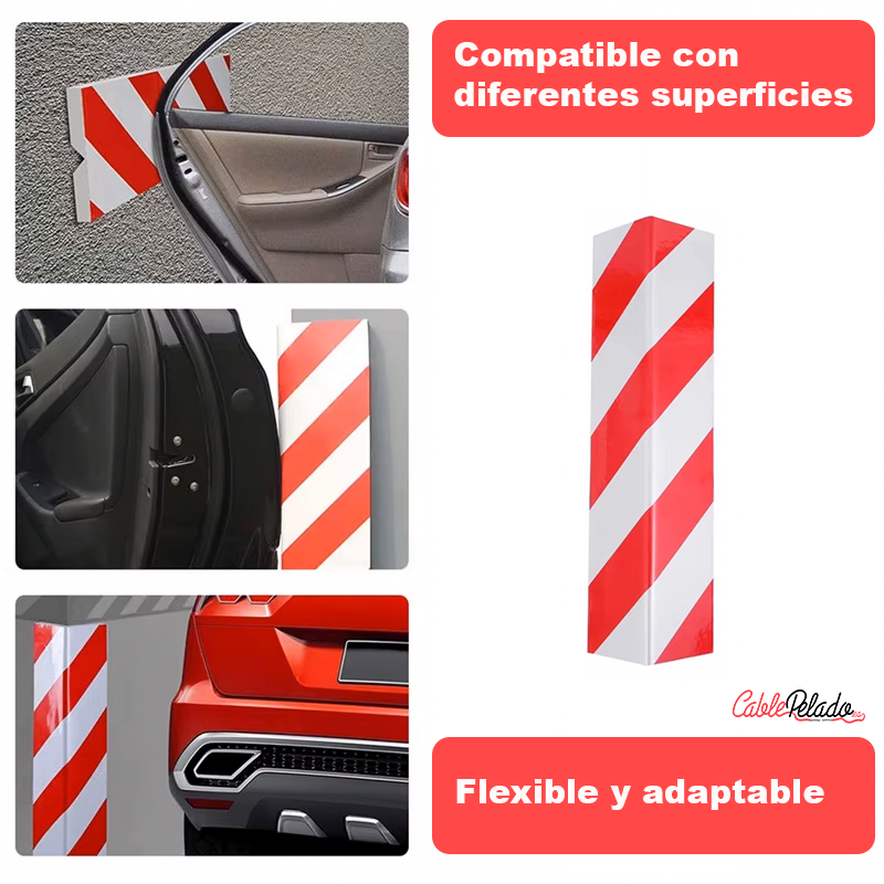 Protector De Espuma Adhesivo Para Garaje 40x15 Cm Rojo-blanco  Rojo-Blanco