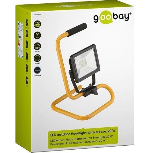 Proyector LED de exterior con base  Negro  20W