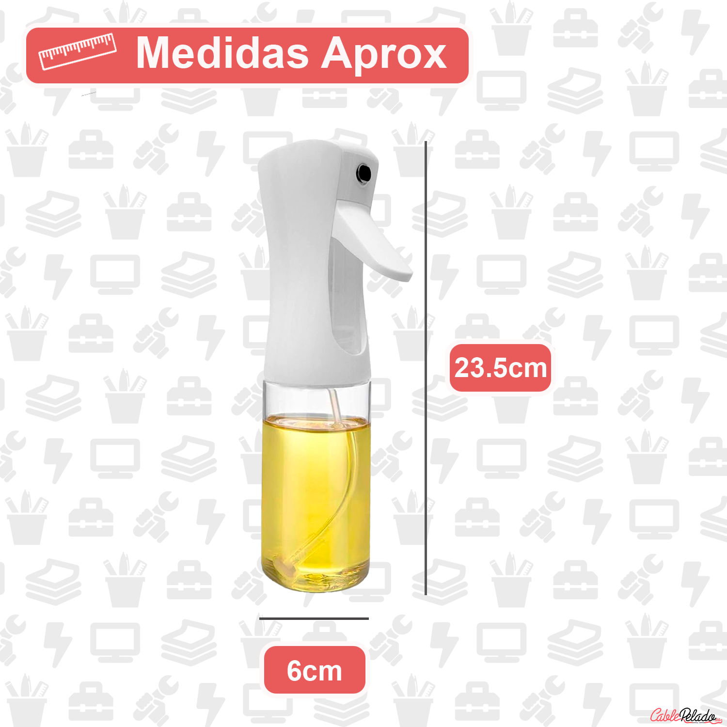 Pulverizador Aceite De Plástico 300 ml  Blanco