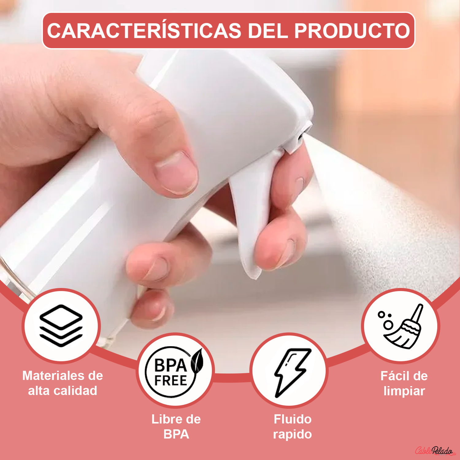 Pulverizador Aceite De Plástico 300 ml  Blanco