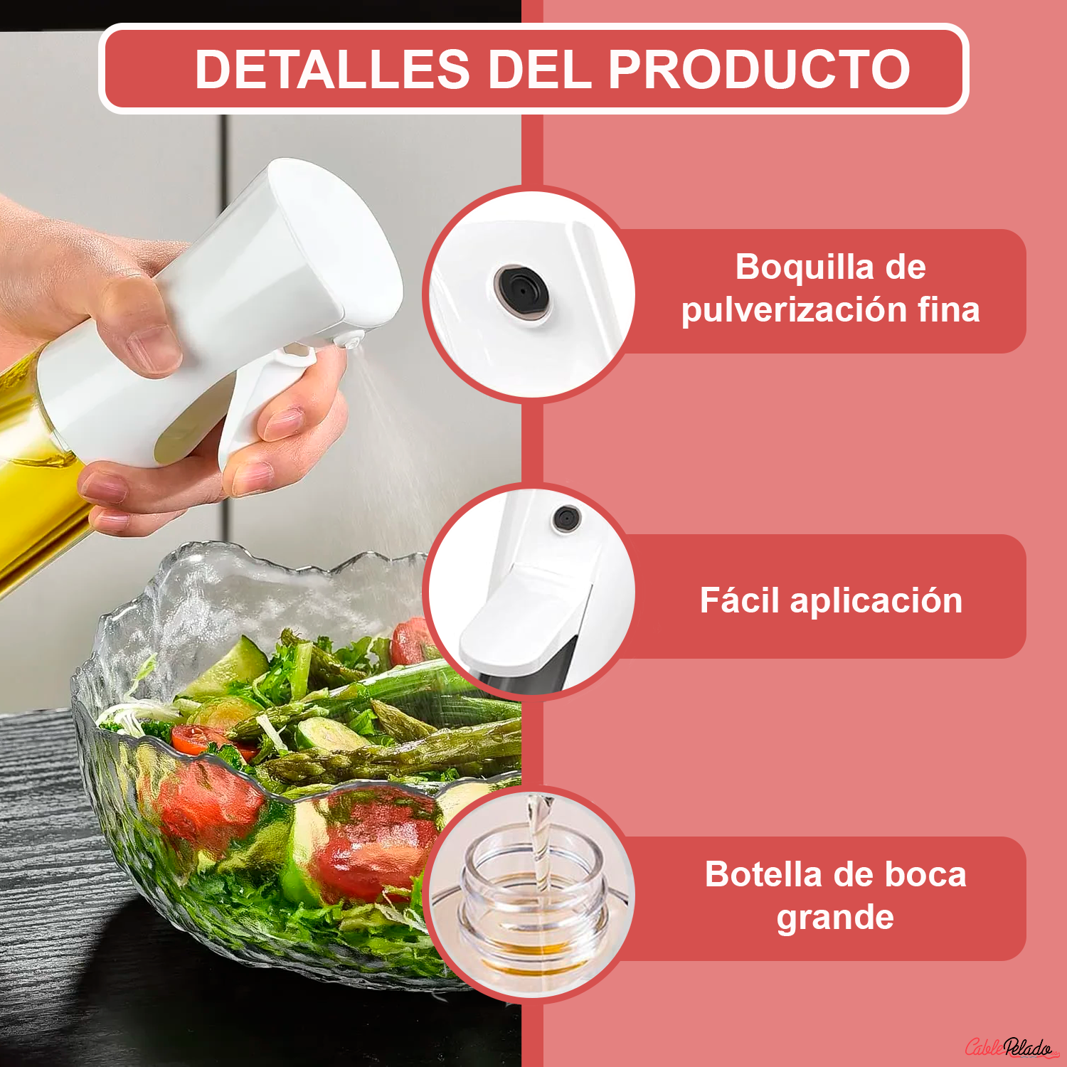 Pulverizador Aceite De Plástico 300 ml  Blanco