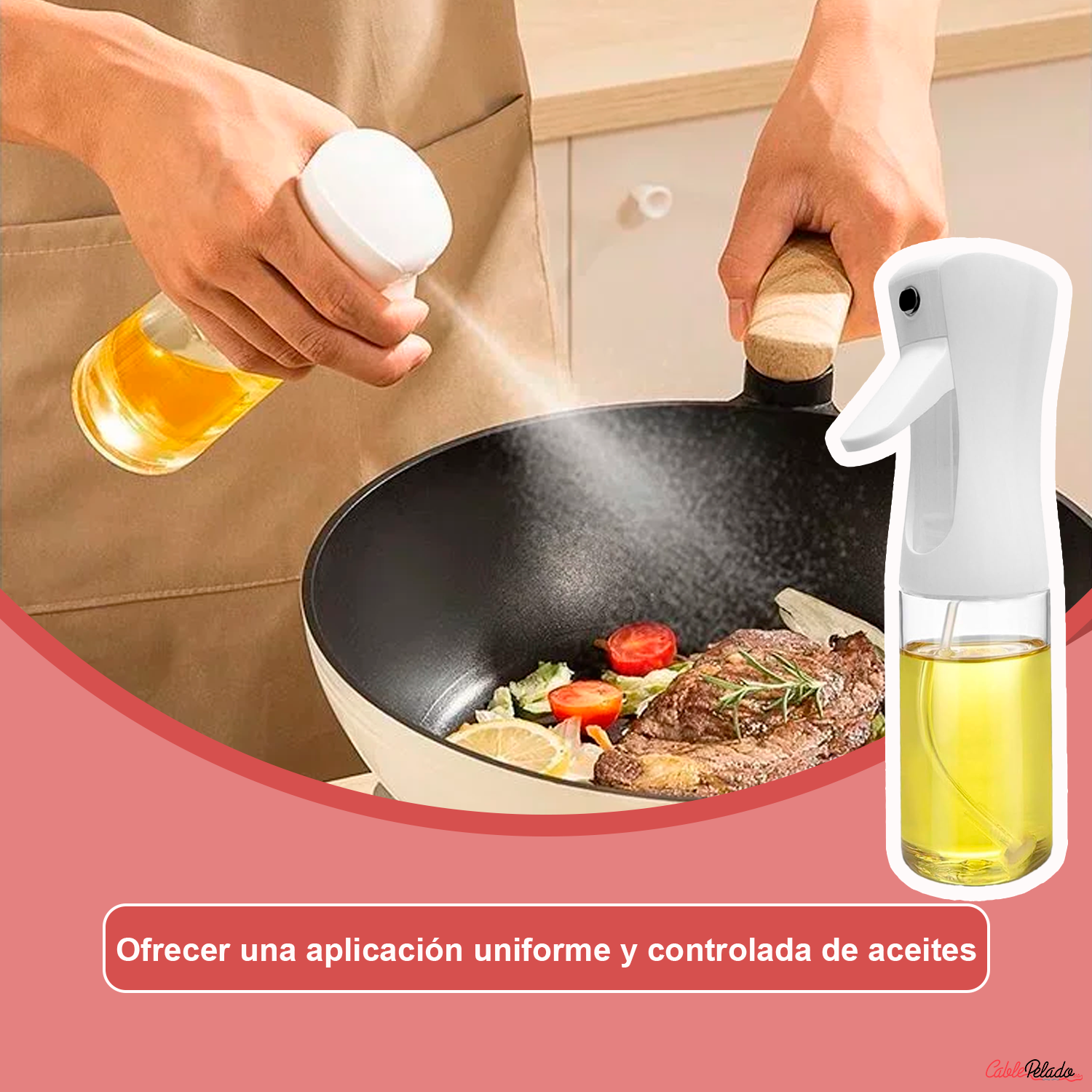 Pulverizador Aceite De Plástico 300 ml  Blanco