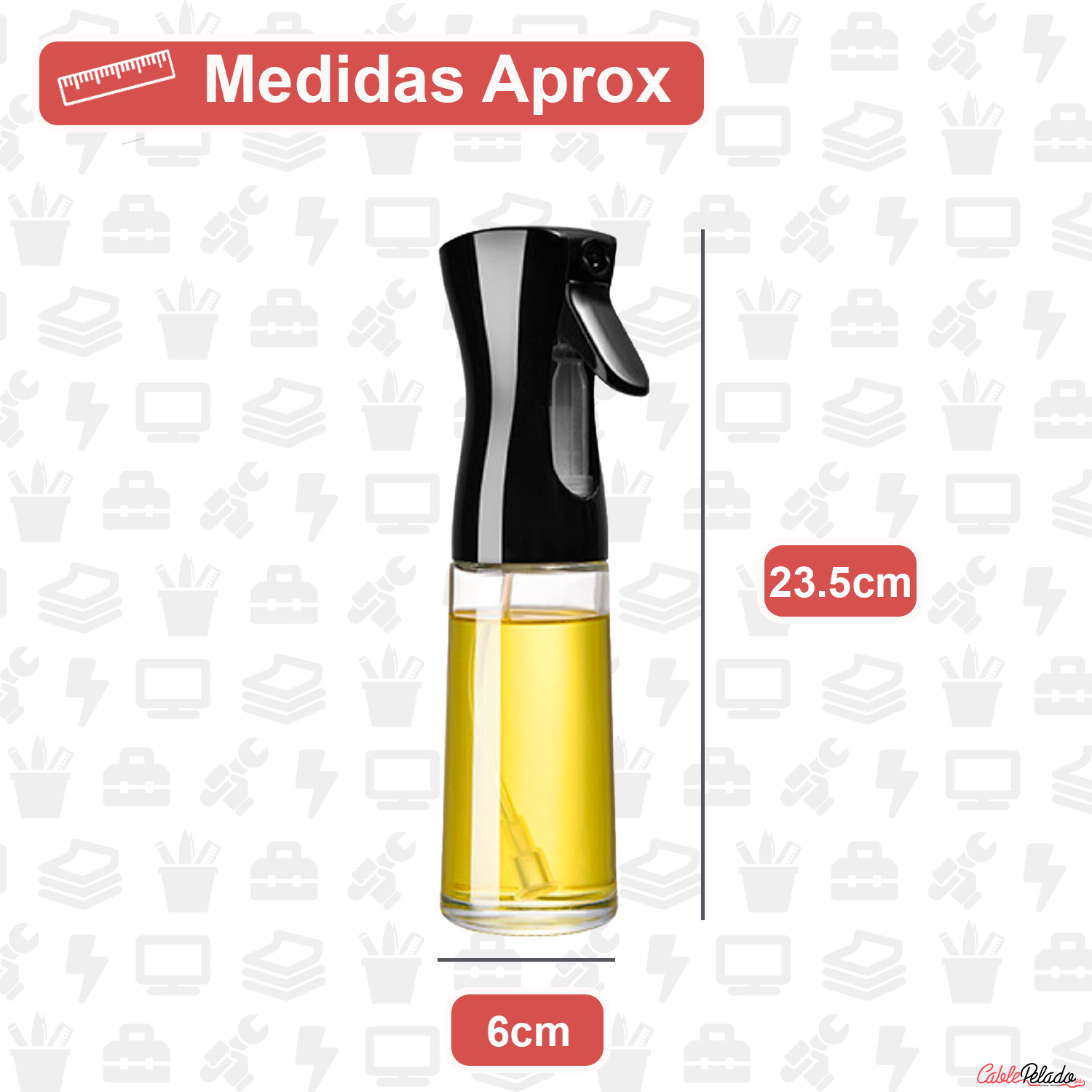 Pulverizador Aceite De Plástico 300 ml  Negro