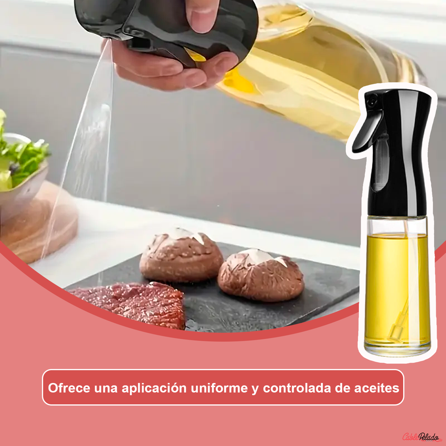 Pulverizador Aceite De Plástico 300 ml  Negro