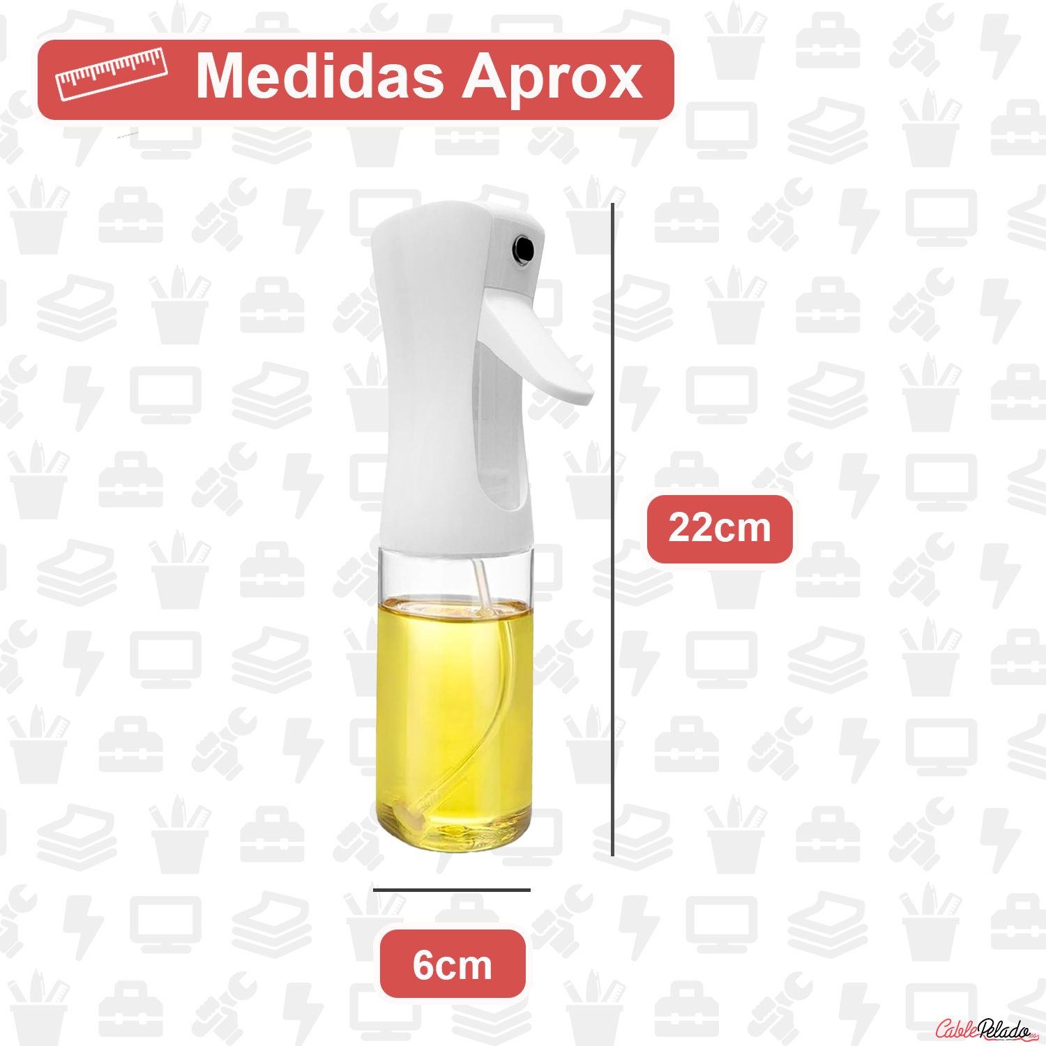 Pulverizador Aceite De Plástico Blanco 200 ml Transparente