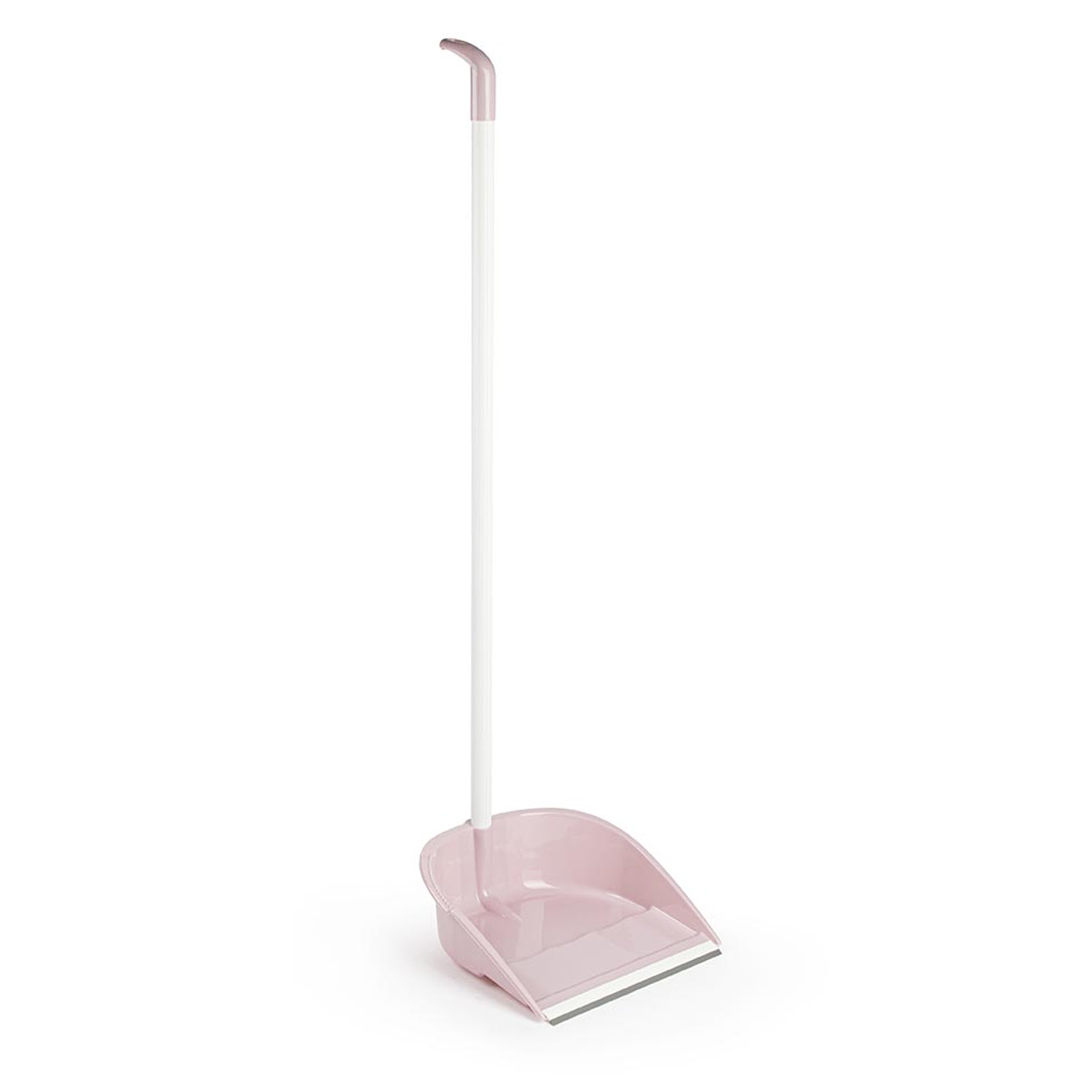 Recogedor plástico engomado con palo 89 cm  Rosa claro