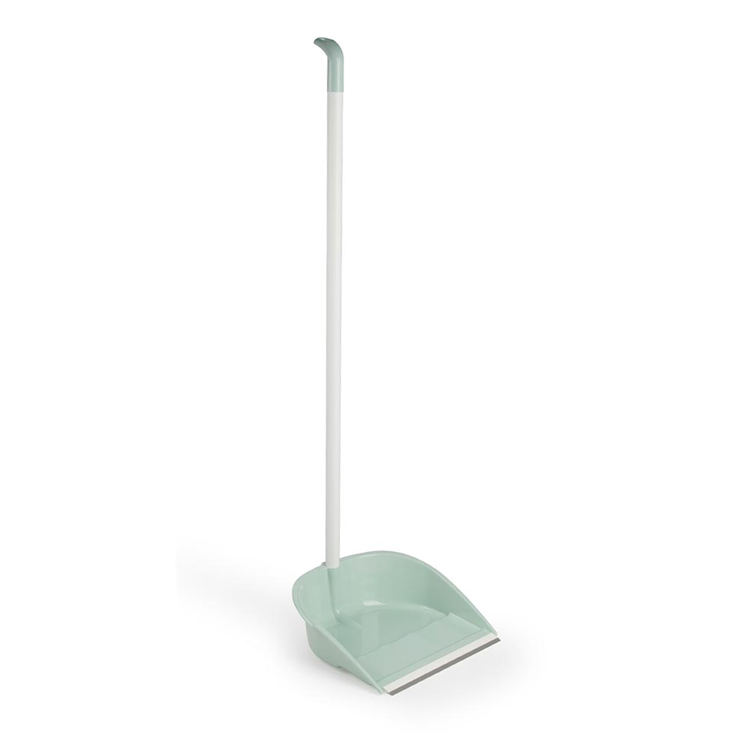 Recogedor plástico engomado con palo 89 cm  Verde claro