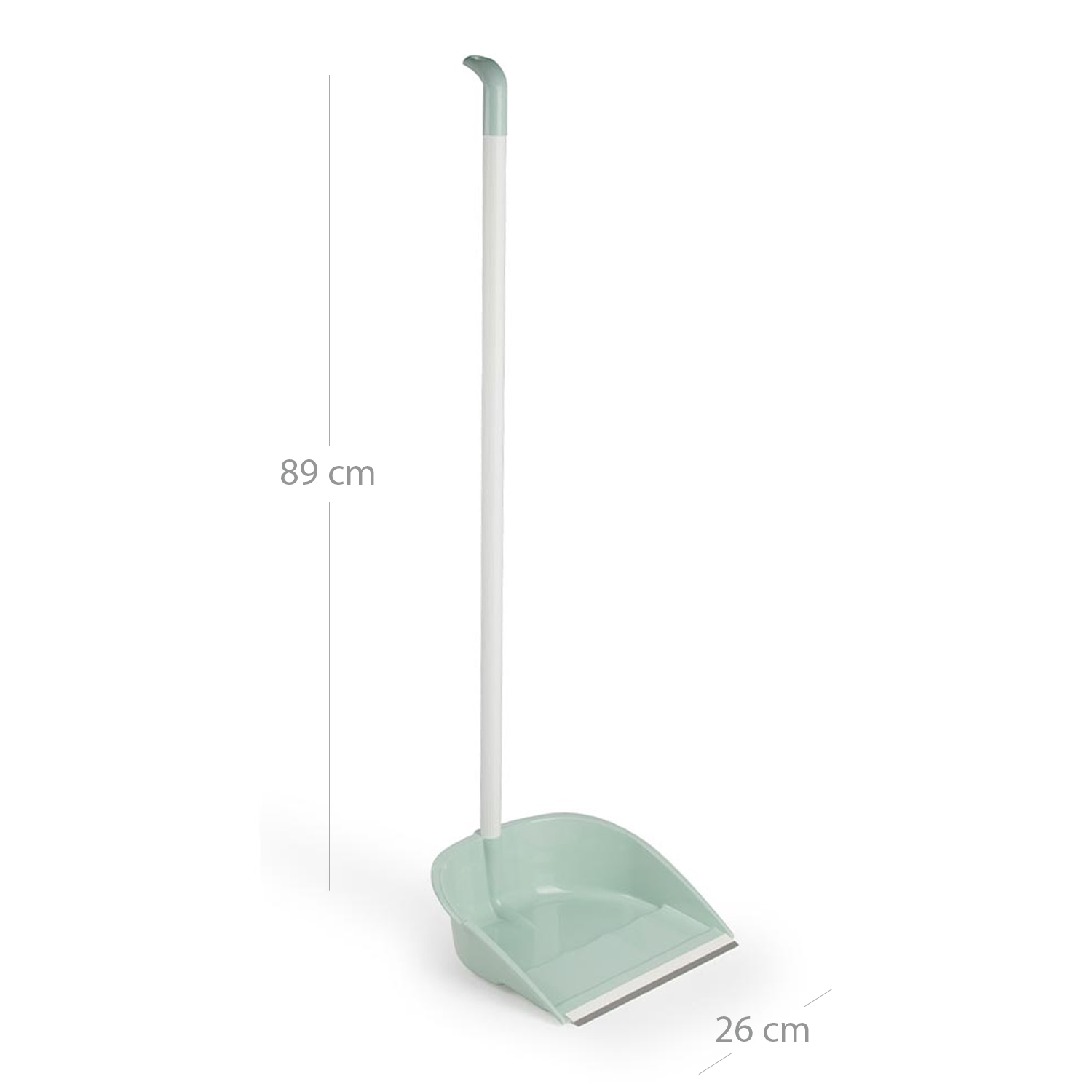 Recogedor plástico engomado con palo 89 cm  Verde claro