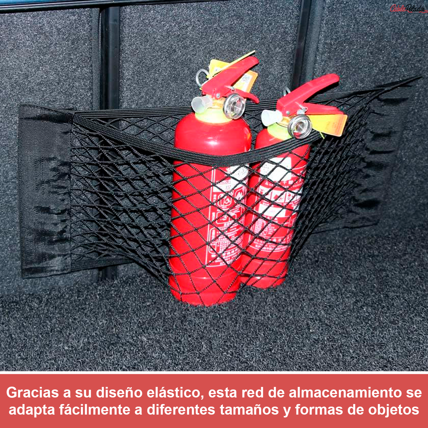 Red De Almacenamiento Universal Elástica 80X25  Negro