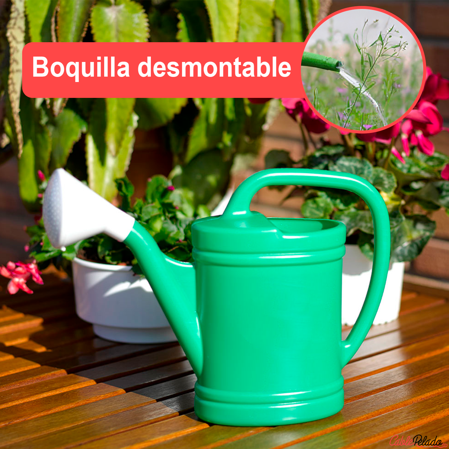 Regadera De Plastico 2 Litros  Verde