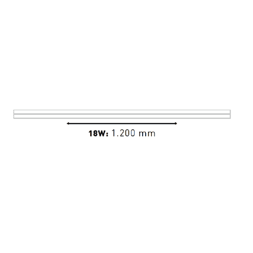 Regleta con tubo LED 1200 mm luz blanca    18W