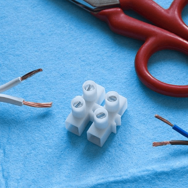 Regleta de conexion de cables electricos de seccion 6 mm Blanco 5A