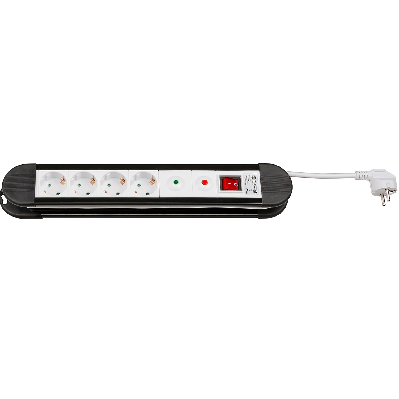 Regleta de enchufes 4 schuko con interruptor y proteccion 1.5 M Blanco