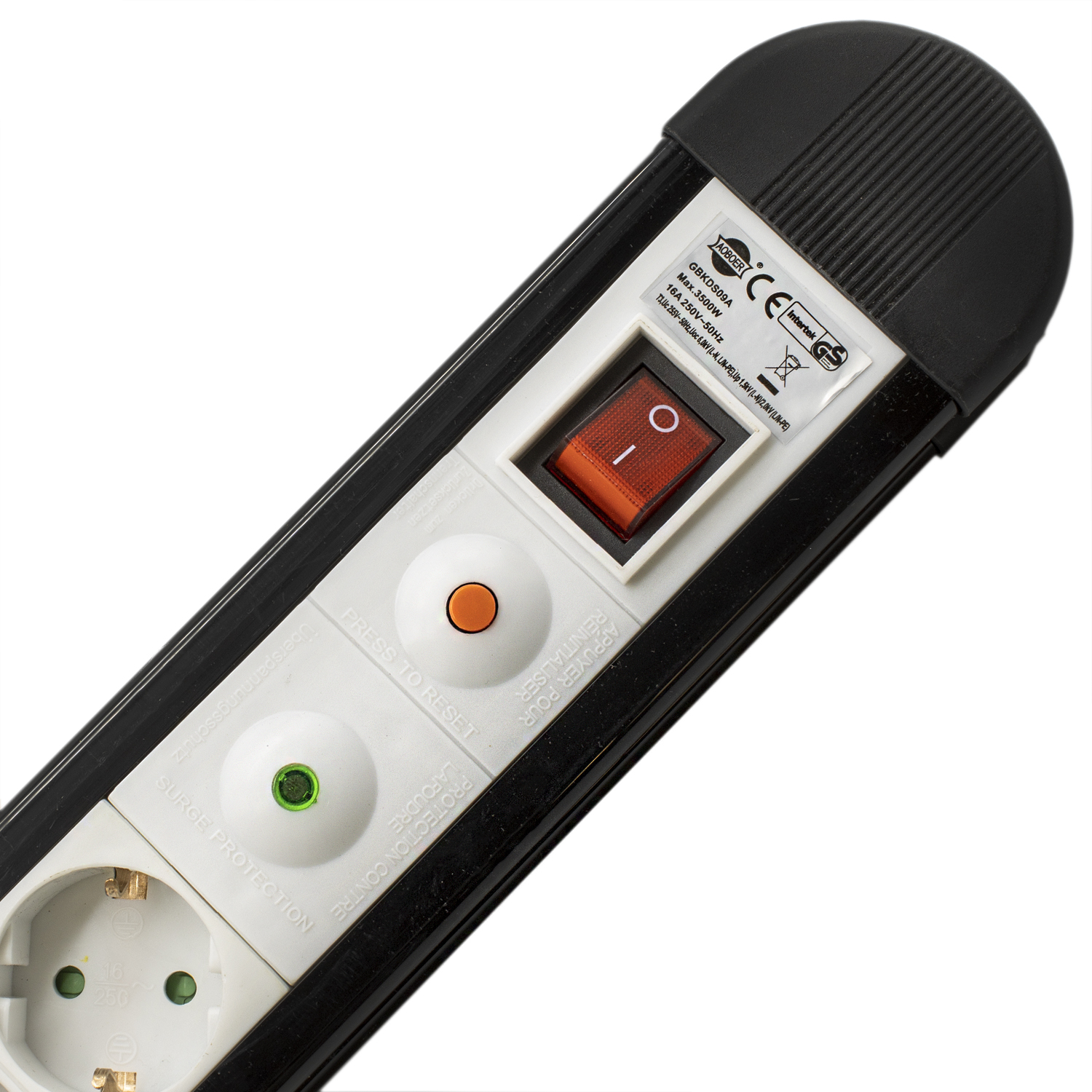 Regleta de enchufes 9 schuko con interruptor y proteccion 1.5 M Blanco