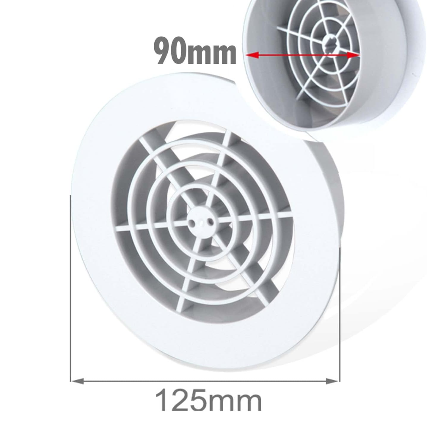 Rejilla ventilacion 125 mm Blanco