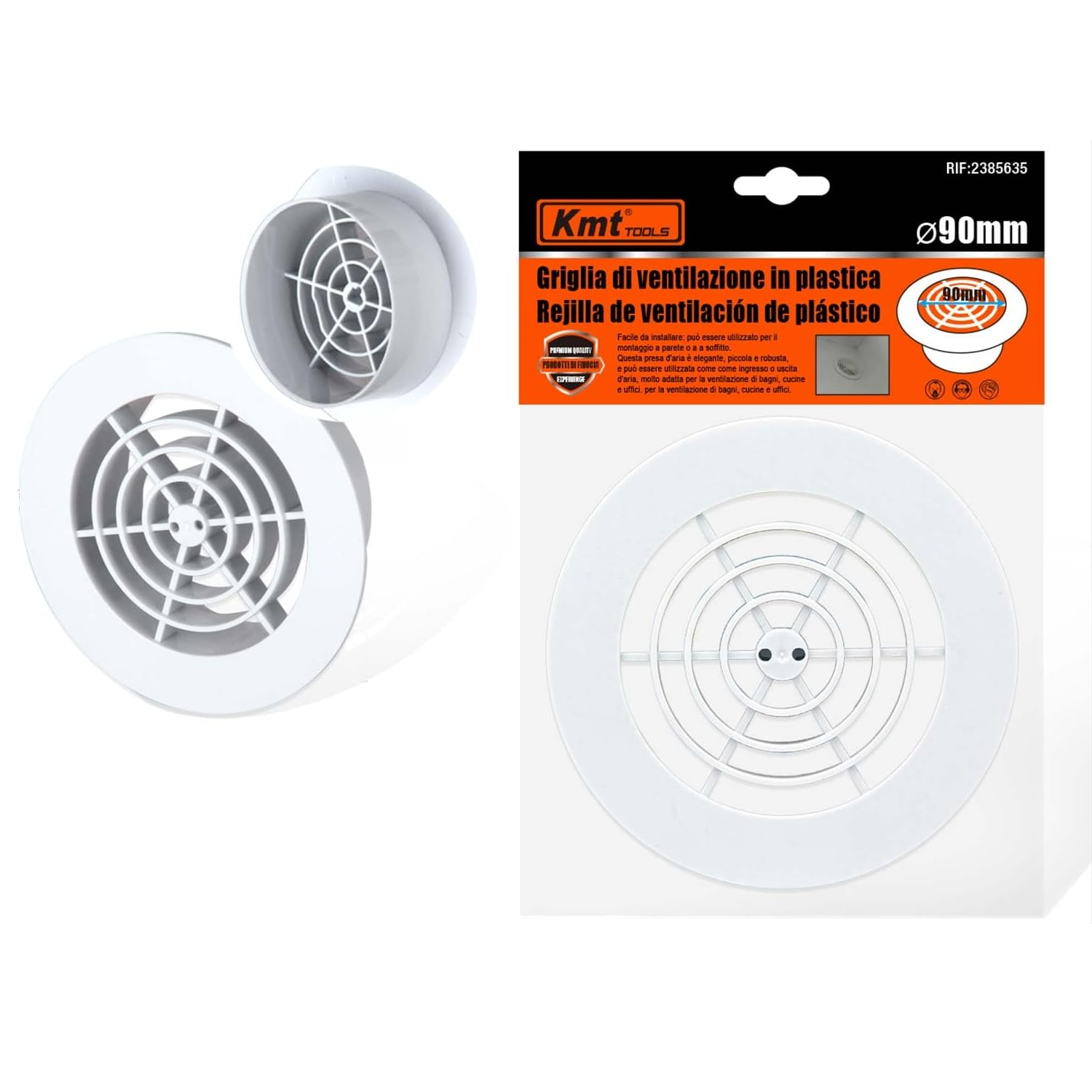 Rejilla ventilacion 125 mm Blanco