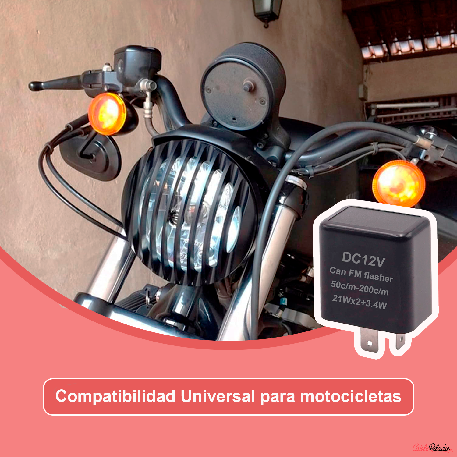 Rele Moto Intermitente De 2 Pines Indicador De Señal De Giro 12 V  Negro 10 A
